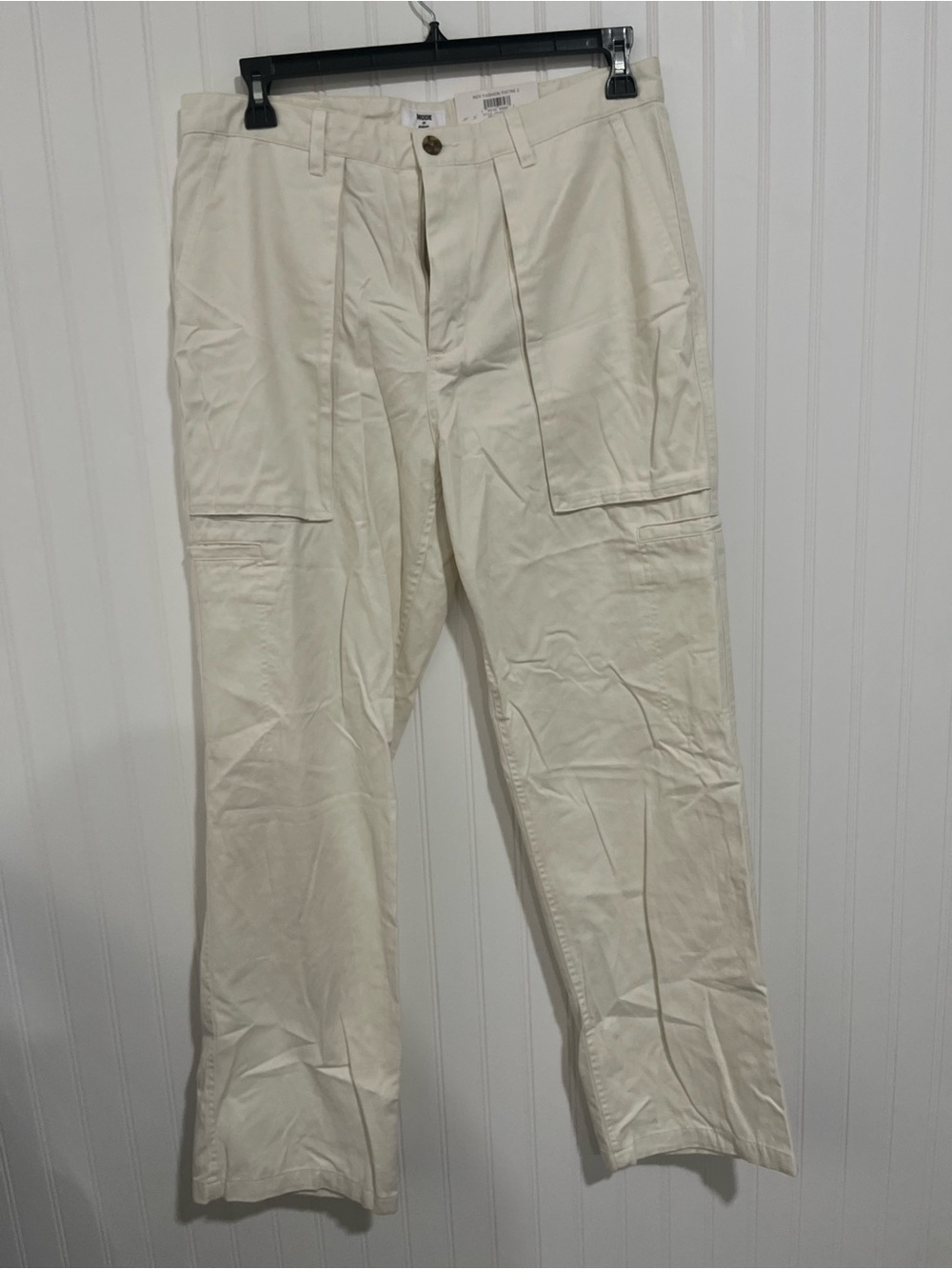 Men's Cream Cargo Pants with Utility Pockets